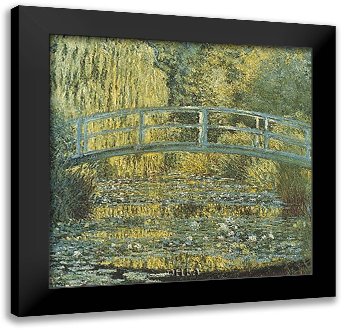Bassin aux Nympheas 13x13 Black Modern Wood Framed Art Print Poster by Monet, Claude