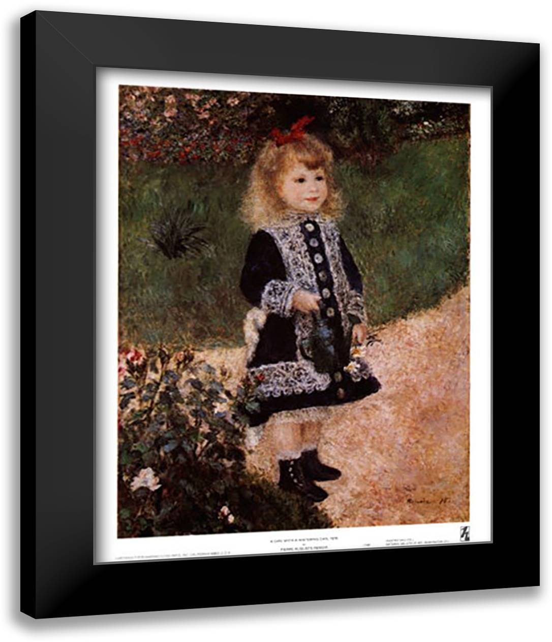 Girl with a Watering Can 13x15 Black Modern Wood Framed Art Print Poster by Renoir, Pierre-Auguste