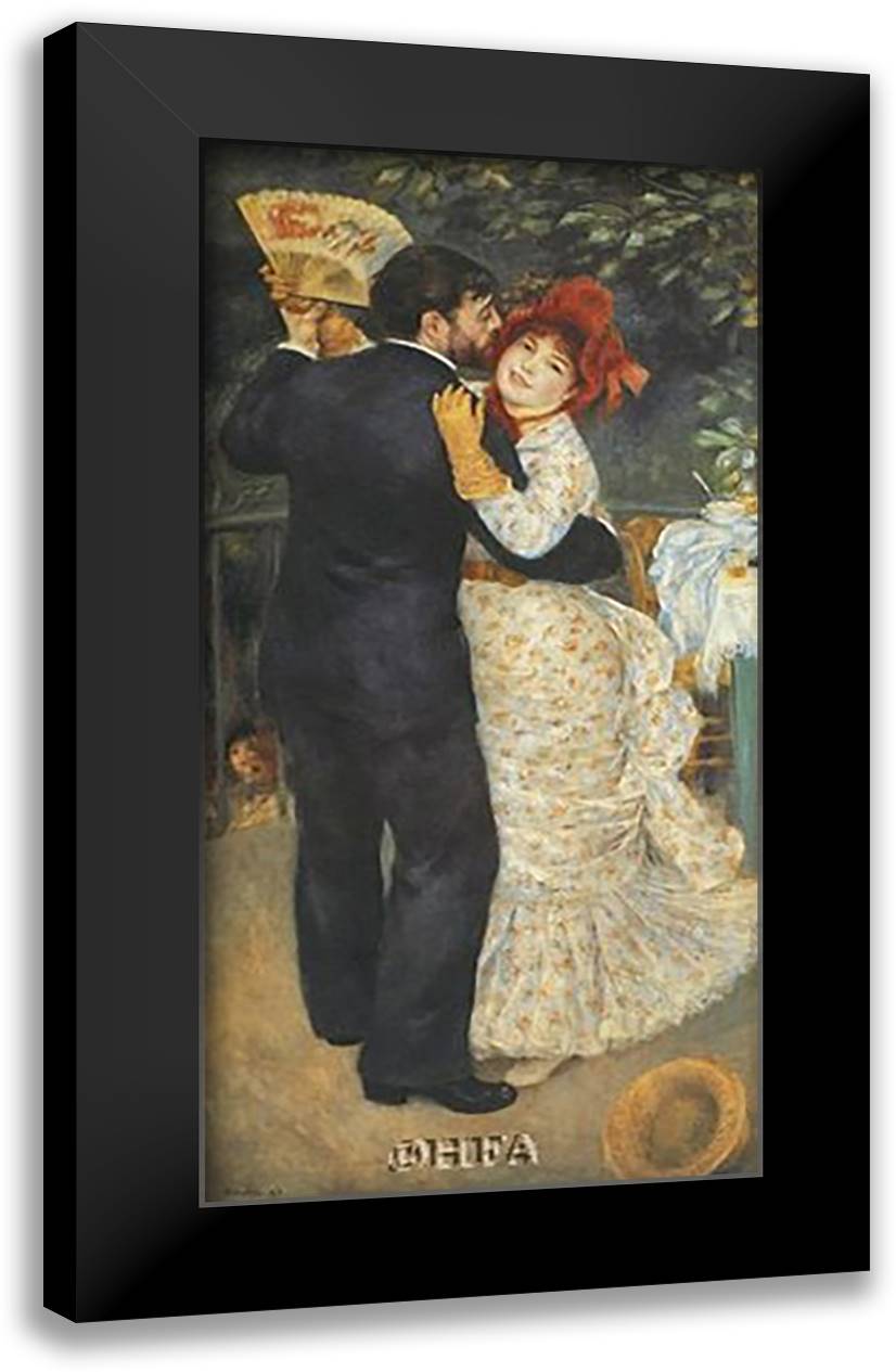 Dance in the Country 10x15 Black Modern Wood Framed Art Print Poster by Renoir, Pierre-Auguste