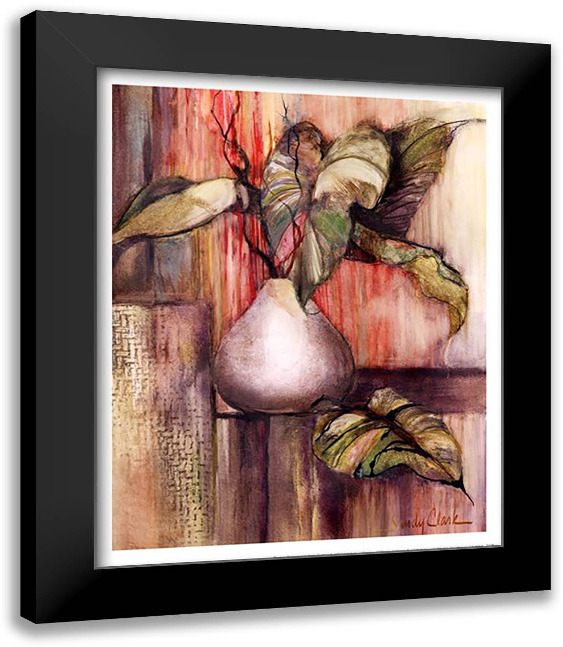 Tropical Elements I 16x19 Black Modern Wood Framed Art Print Poster by Clark, Sandy