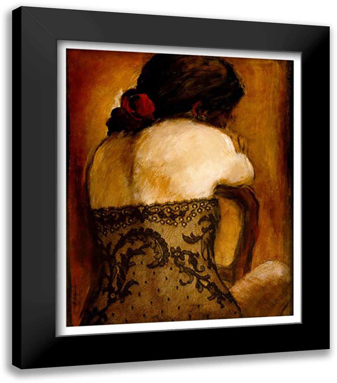 La Belle Espagnole 16x19 Black Modern Wood Framed Art Print Poster by Delpomdor, Robert