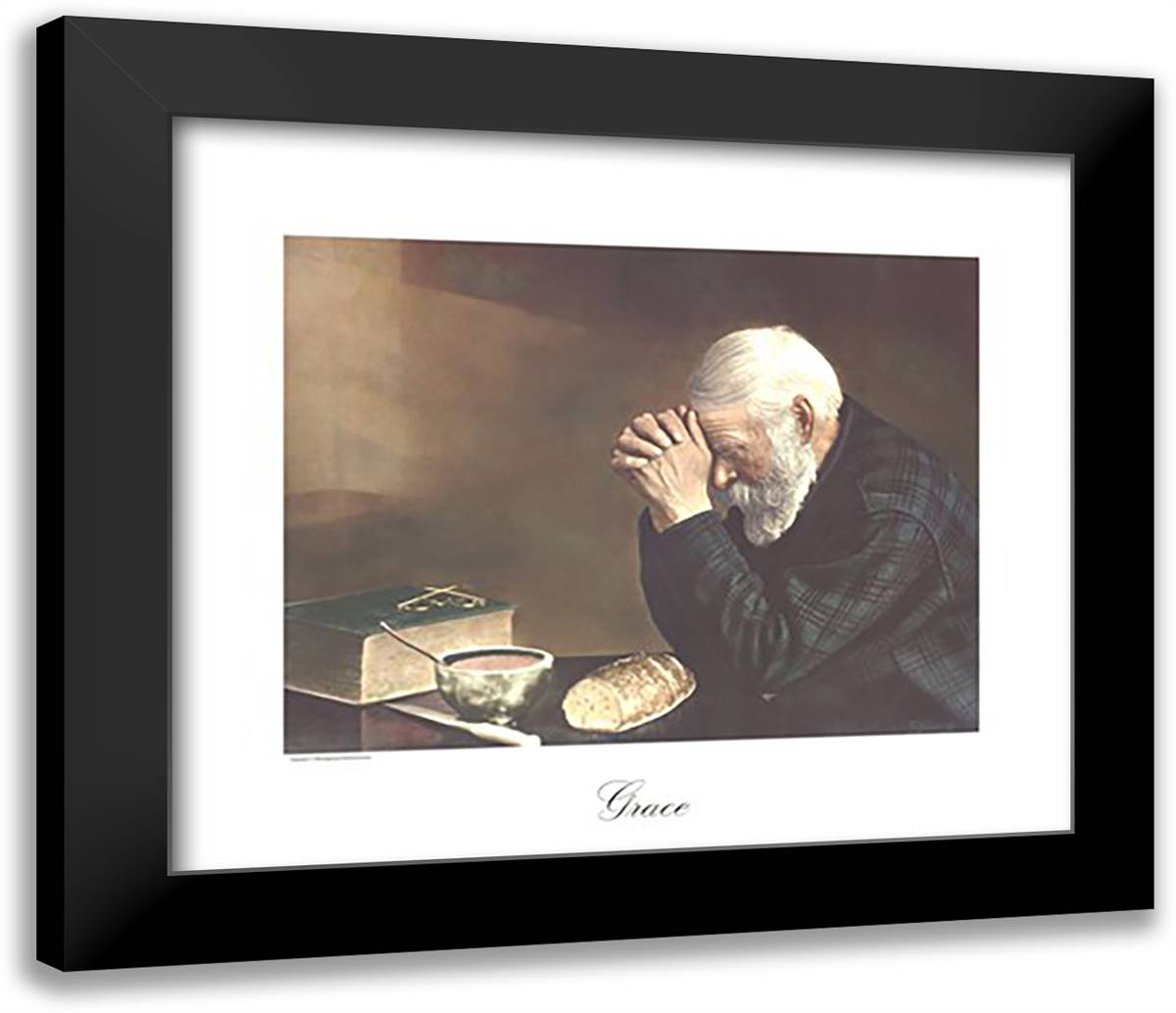 Grace 30x26 Black Modern Wood Framed Art Print Poster by Enstrom