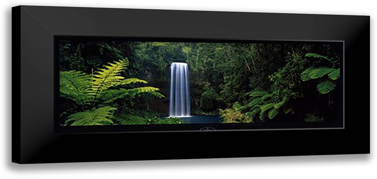 Millaa Millaa Falls, Quensland, North East Australia 40x16 Black Modern Wood Framed Art Print Poster by Lik, Peter