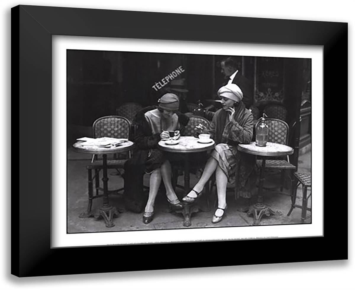 Cafe et Cigarette, Paris, 1925 16x14 Black Modern Wood Framed Art Print Poster by Viollet, Roger