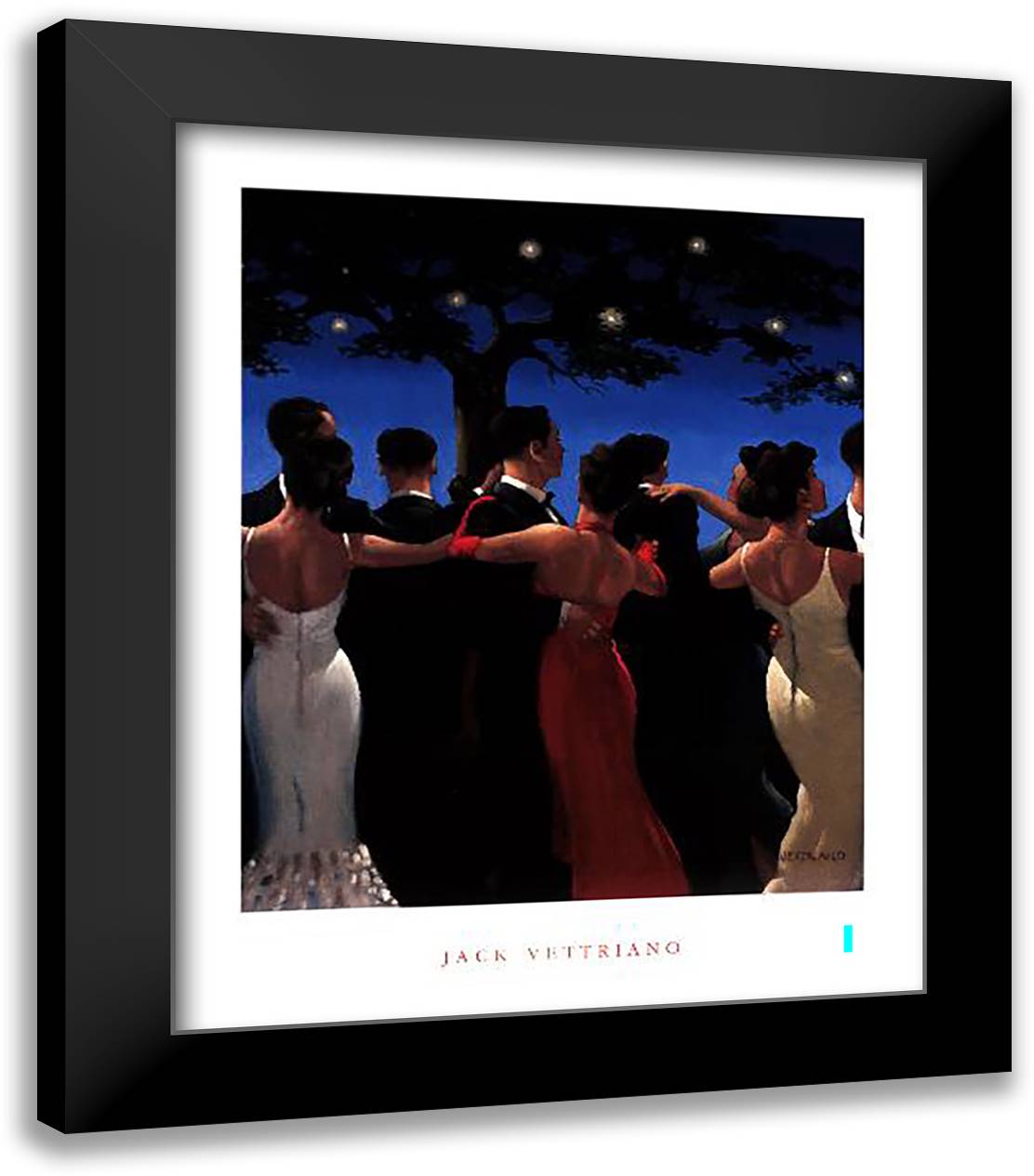 Waltzers 20x24 Black Modern Wood Framed Art Print Poster by Vettriano, Jack