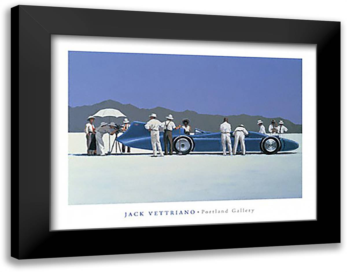 Bluebird at Bonneville 24x20 Black Modern Wood Framed Art Print Poster by Vettriano, Jack