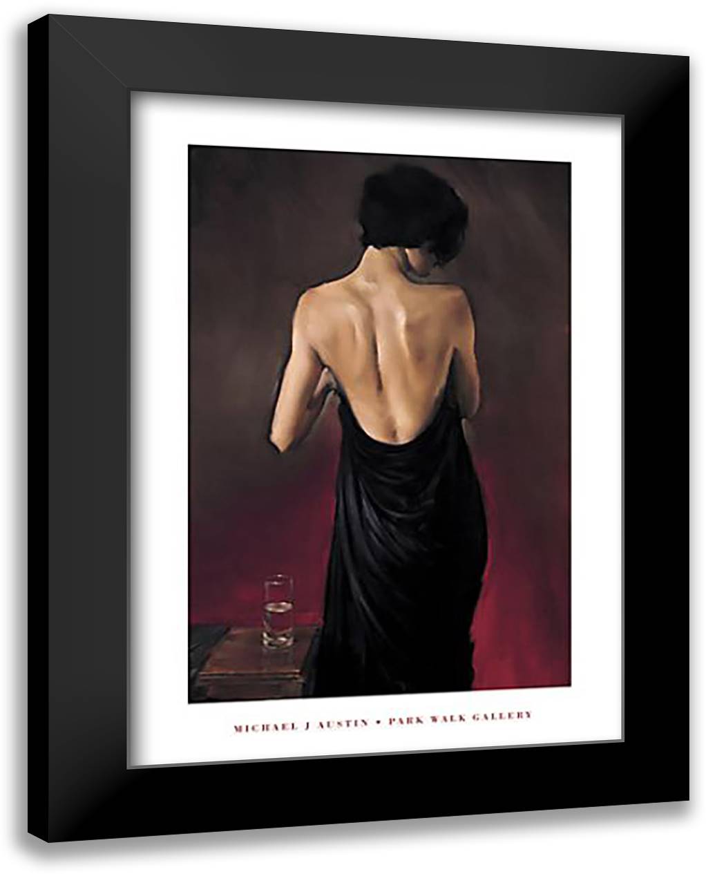 The Black Drape 28x40 Black Modern Wood Framed Art Print Poster by Austin, Michael