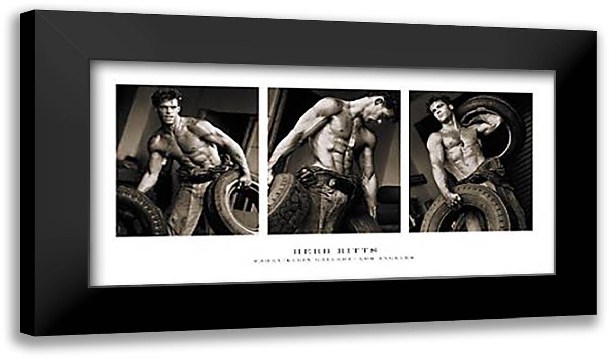 Fred with Tires II 40x20 Black Modern Wood Framed Art Print Poster by Ritts, Herb