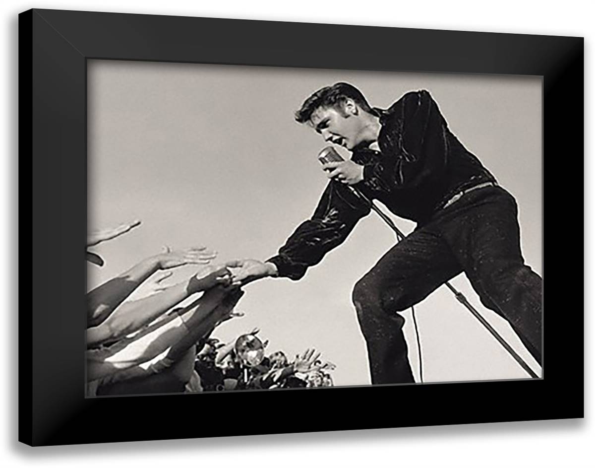 Elvis Presley 36x28 Black Modern Wood Framed Art Print Poster by Marshutz, Roger