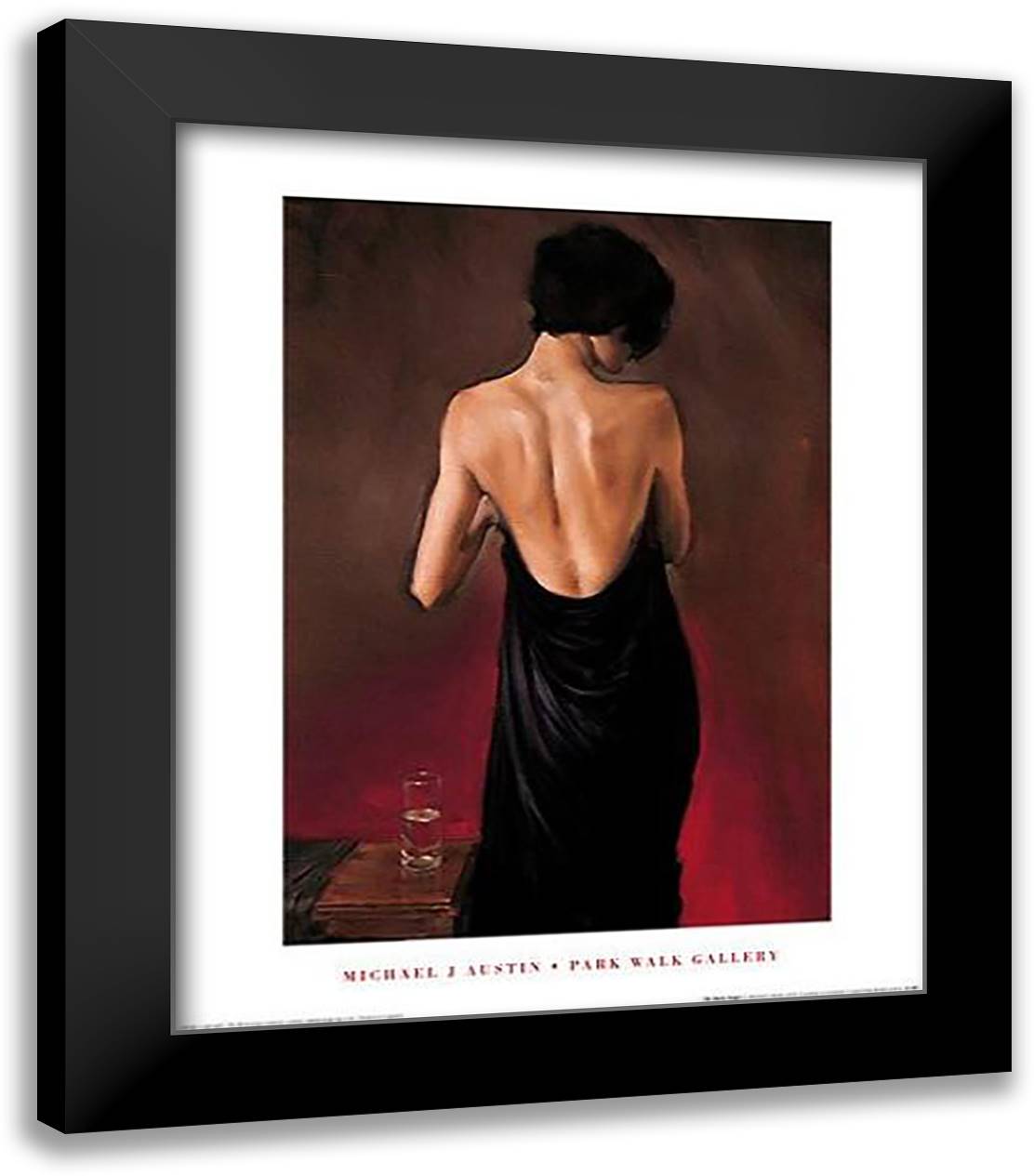 The Black Drape 20x24 Black Modern Wood Framed Art Print Poster by Austin, Michael