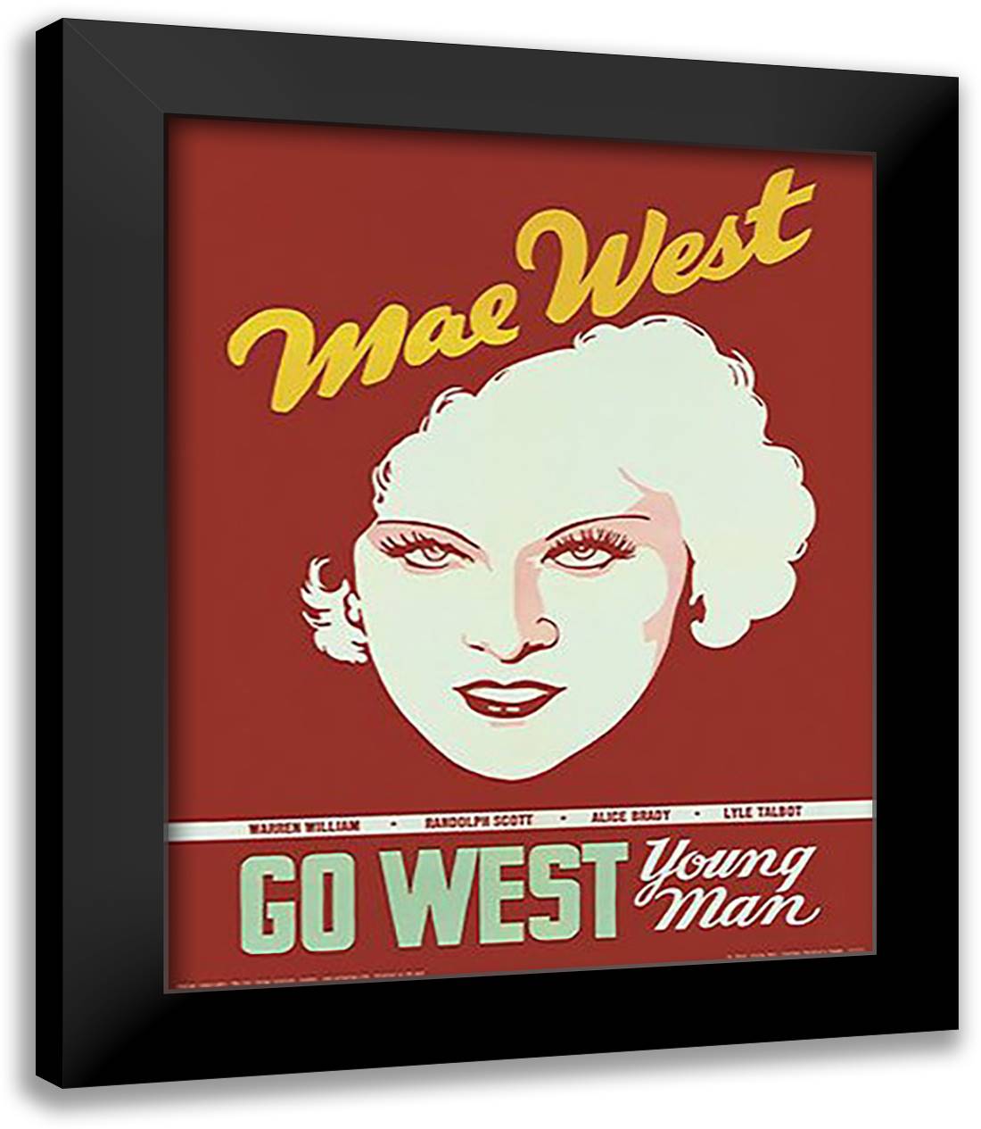 Go West Young Man 15x18 Black Modern Wood Framed Art Print Poster