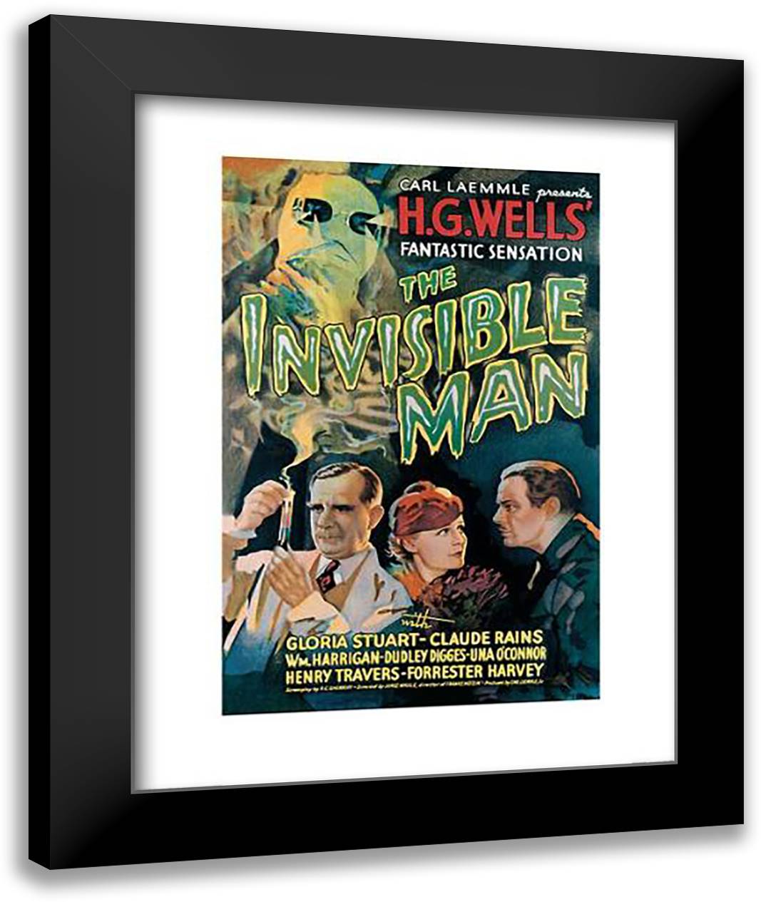 Invisible Man 28x36 Black Modern Wood Framed Art Print Poster