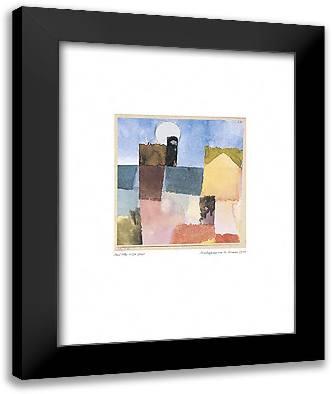 Mondaufgang von St Germain 16x20 Black Modern Wood Framed Art Print Poster by Klee, Paul