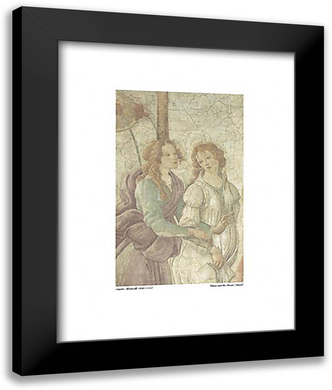 Venus and the Graces 16x20 Black Modern Wood Framed Art Print Poster by Botticelli, Sandro
