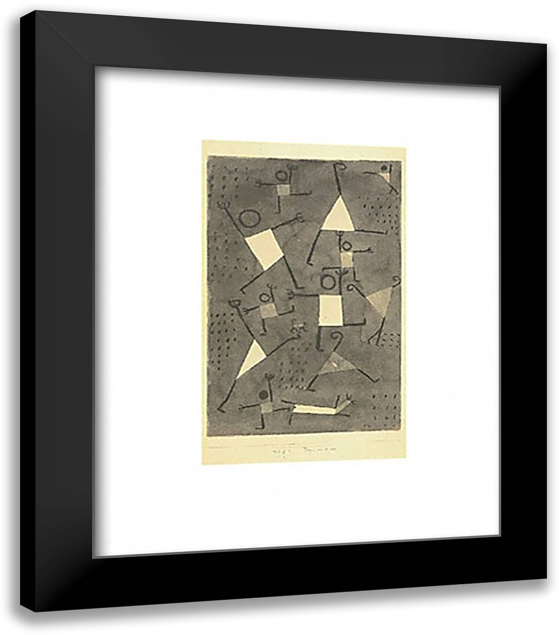 Tanze vor Angst 20x24 Black Modern Wood Framed Art Print Poster by Klee, Paul