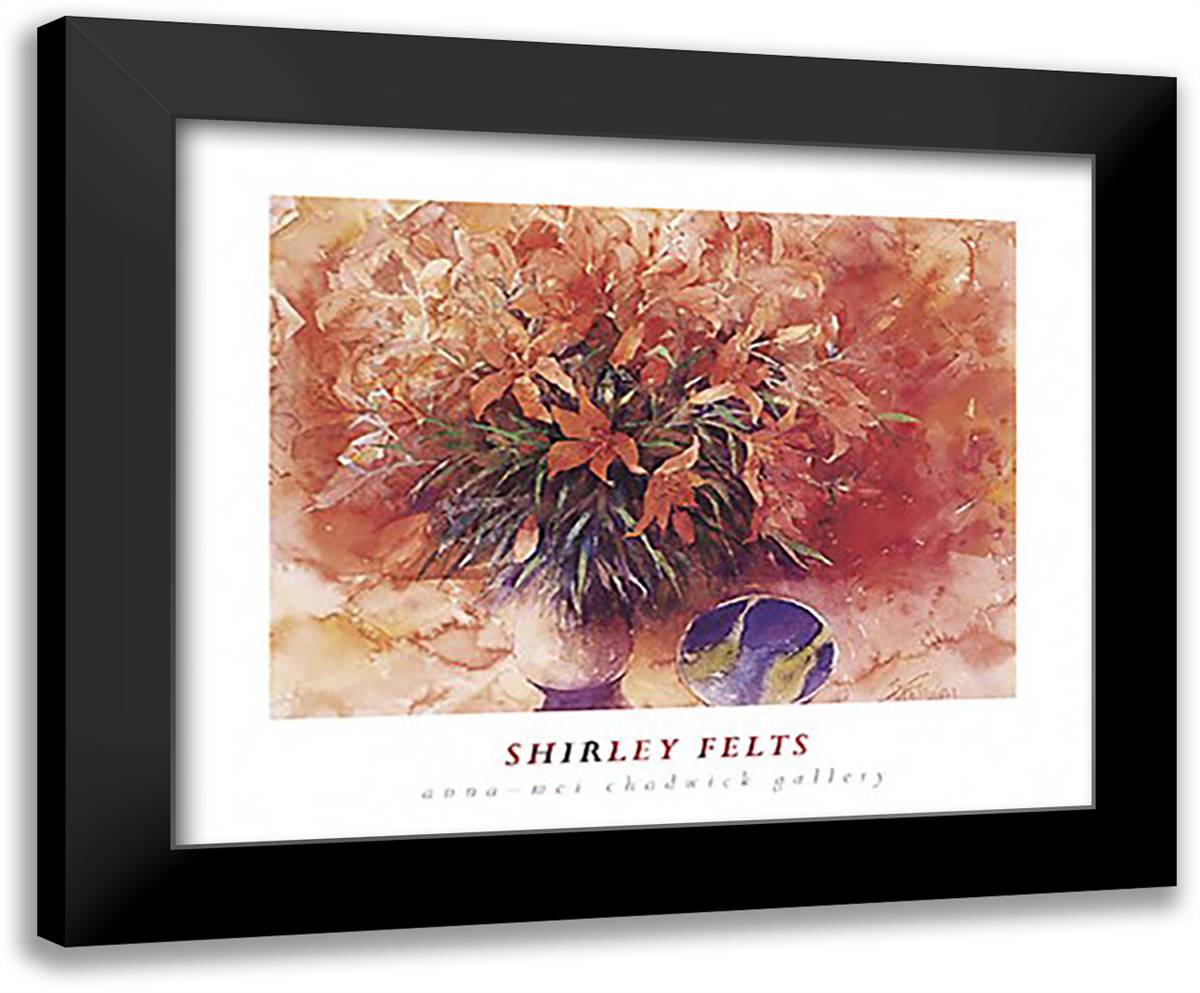 Tiger Lilies 24x20 Black Modern Wood Framed Art Print Poster by Felts, Shirley