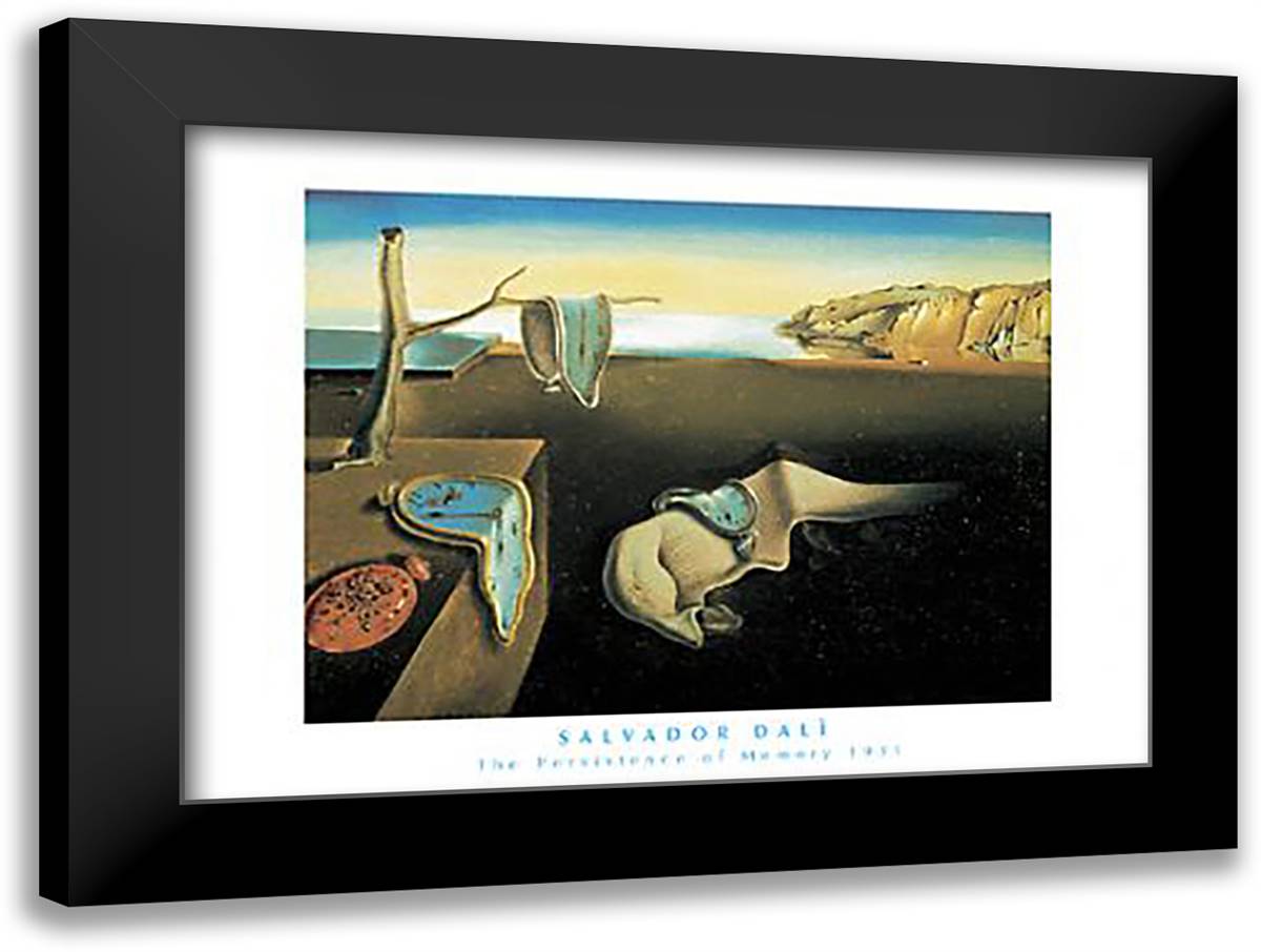 The Persistence of Memory, c.1931 32x24 Black Modern Wood Framed Art Print Poster by Dali, Salvador