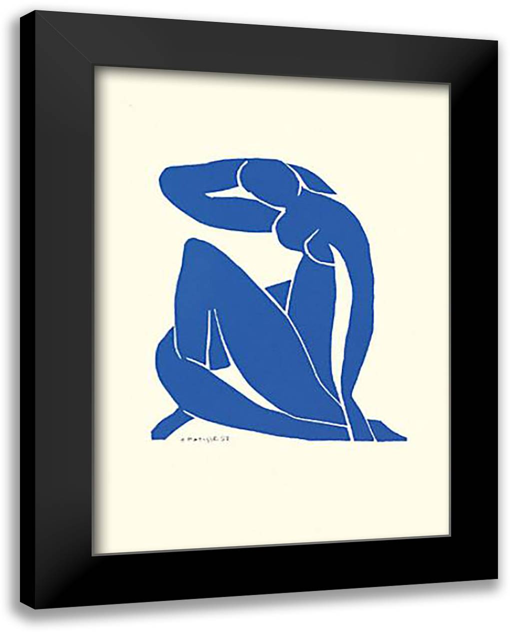 Blue Nude II 28x40 Black Modern Wood Framed Art Print Poster by Matisse, Henri