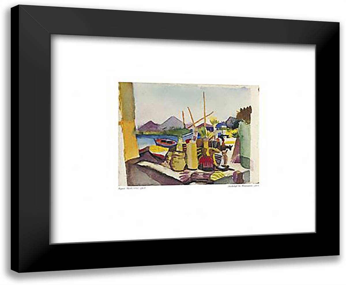 Landschaft bei Hammamet 24x20 Black Modern Wood Framed Art Print Poster by Macke, August