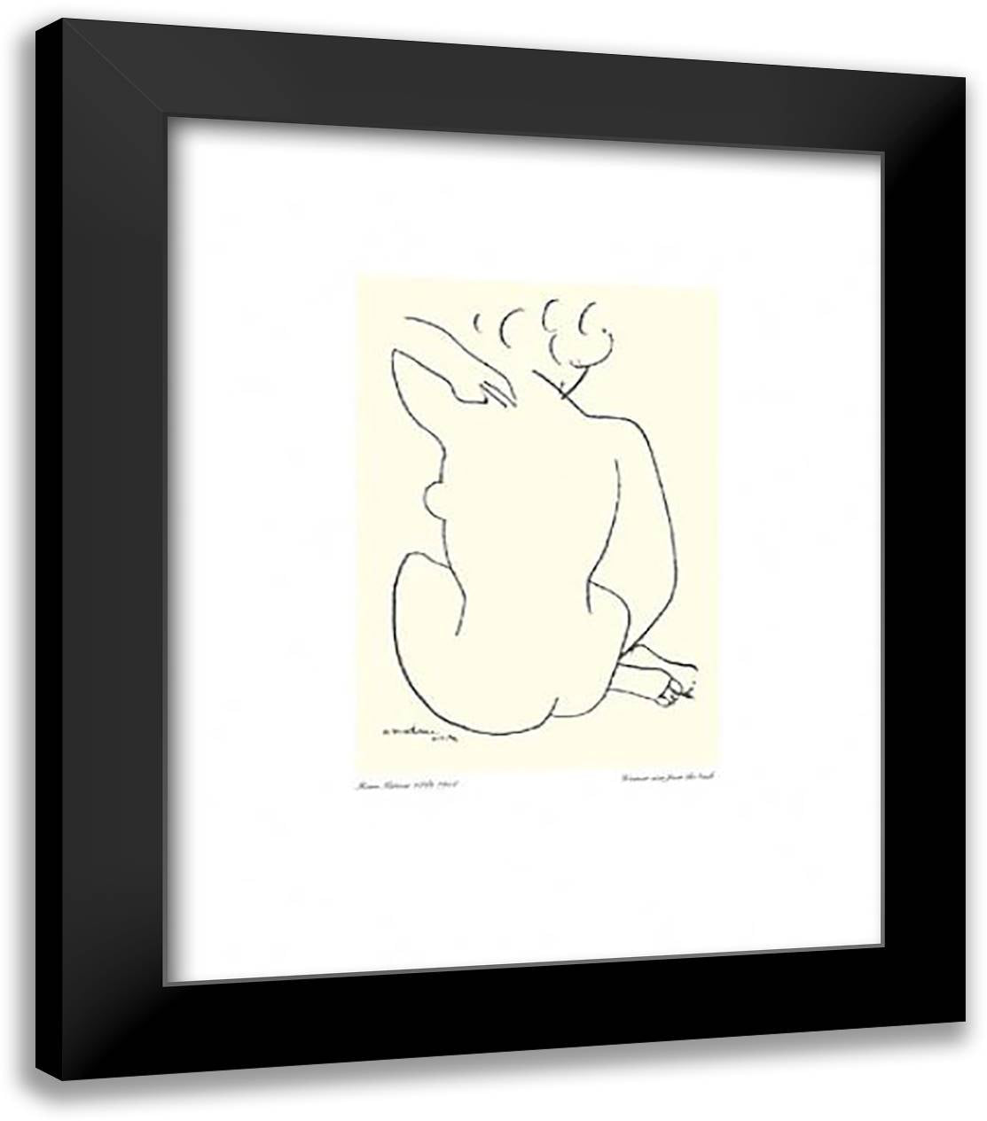 Woman Seen from the Back 20x24 Black Modern Wood Framed Art Print Poster by Matisse, Henri
