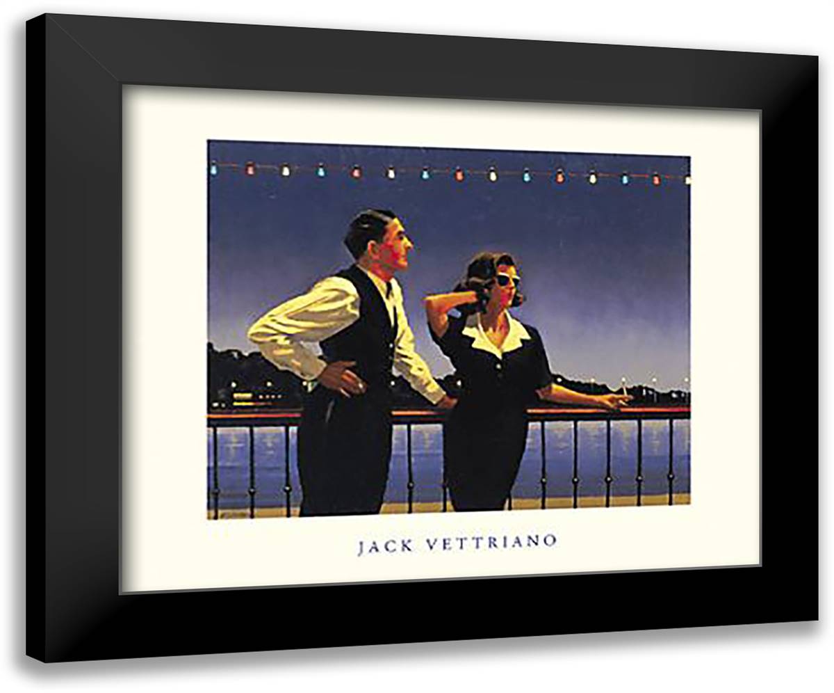Midnight Blue 24x20 Black Modern Wood Framed Art Print Poster by Vettriano, Jack