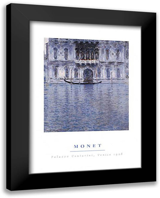 Palazzo Contarini 28x40 Black Modern Wood Framed Art Print Poster by Monet, Claude