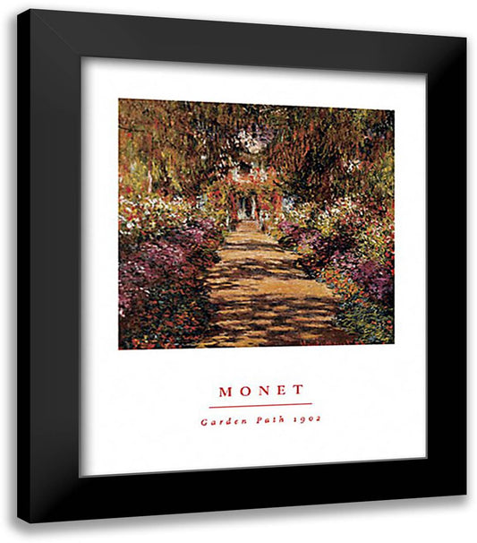 Garden Path, Giverny 20x24 Black Modern Wood Framed Art Print Poster by Monet, Claude