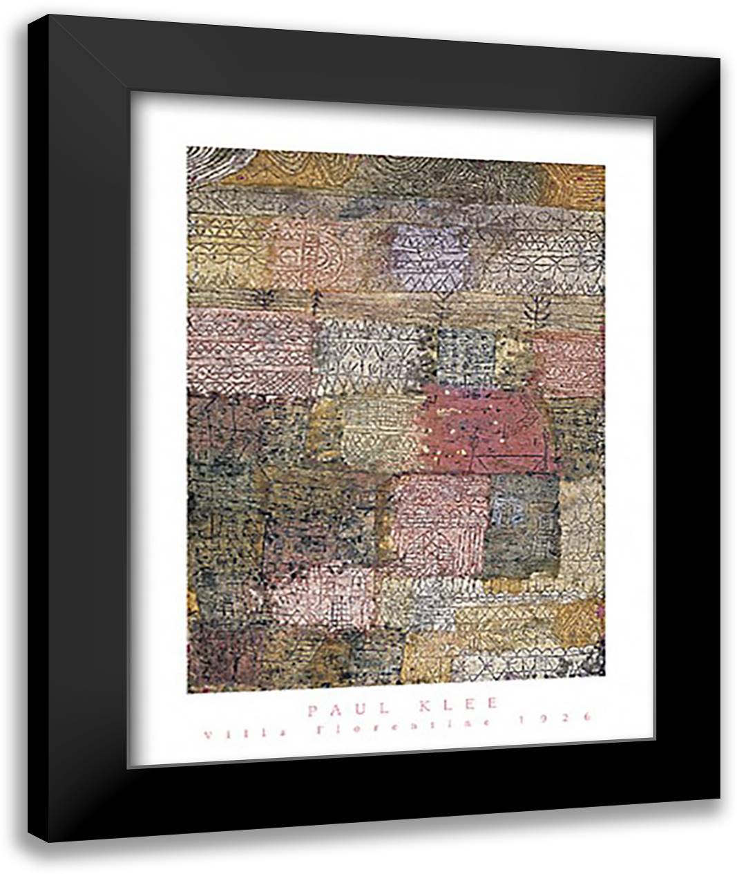 Villa Florentine 28x36 Black Modern Wood Framed Art Print Poster by Klee, Paul