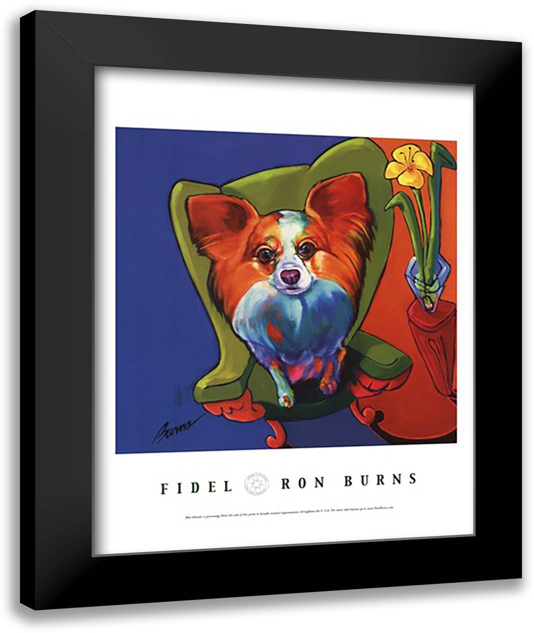 Fidel 22x28 Black Modern Wood Framed Art Print Poster by Burns, Ron