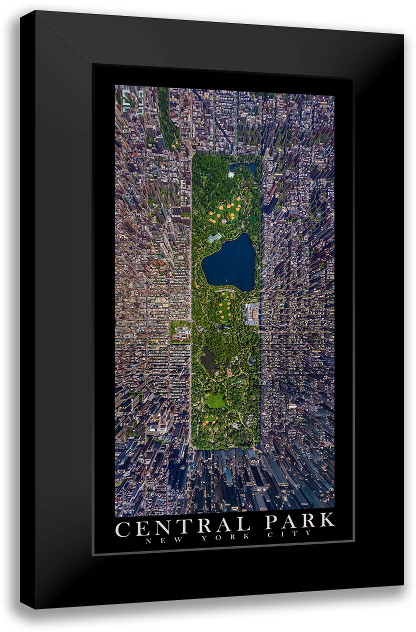Central Park 16x40 Black Modern Wood Framed Art Print Poster by Boyles, Aric