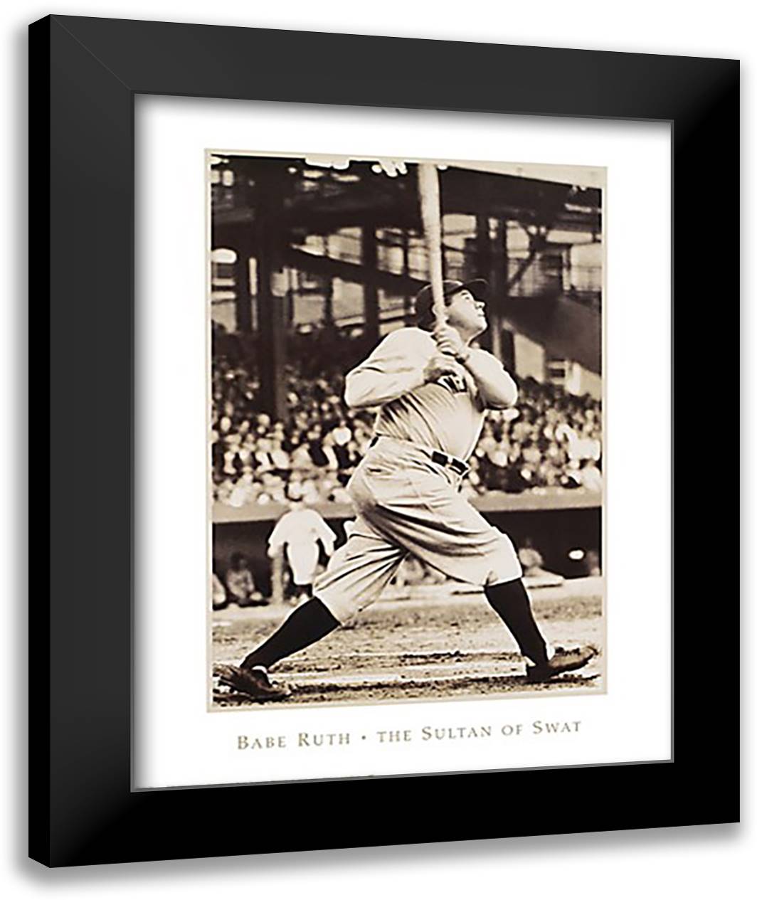 Babe Ruth - The Sultan of Swat 28x36 Black Modern Wood Framed Art Print Poster by Bettmann-Corbis