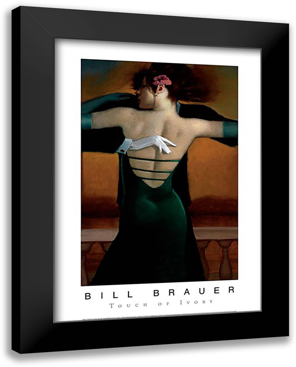 Touch of Ivory 18x24 Black Modern Wood Framed Art Print Poster by Brauer, Bill