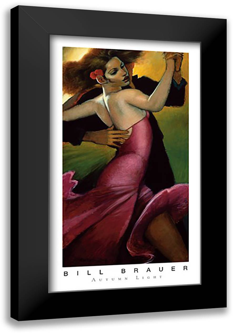 Autumn Light 24x40 Black Modern Wood Framed Art Print Poster by Brauer, Bill