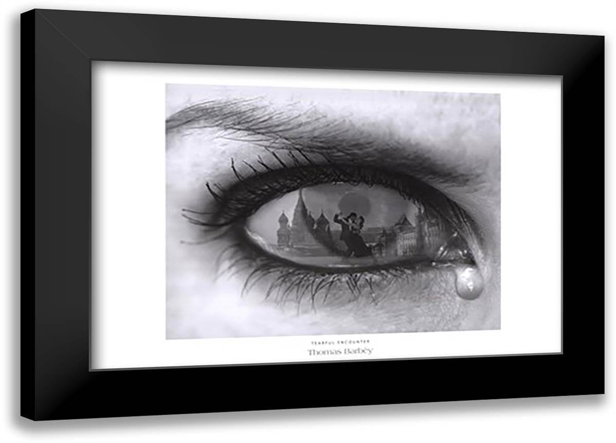 Tearful Encounter 40x28 Black Modern Wood Framed Art Print Poster by Barbey, Thomas