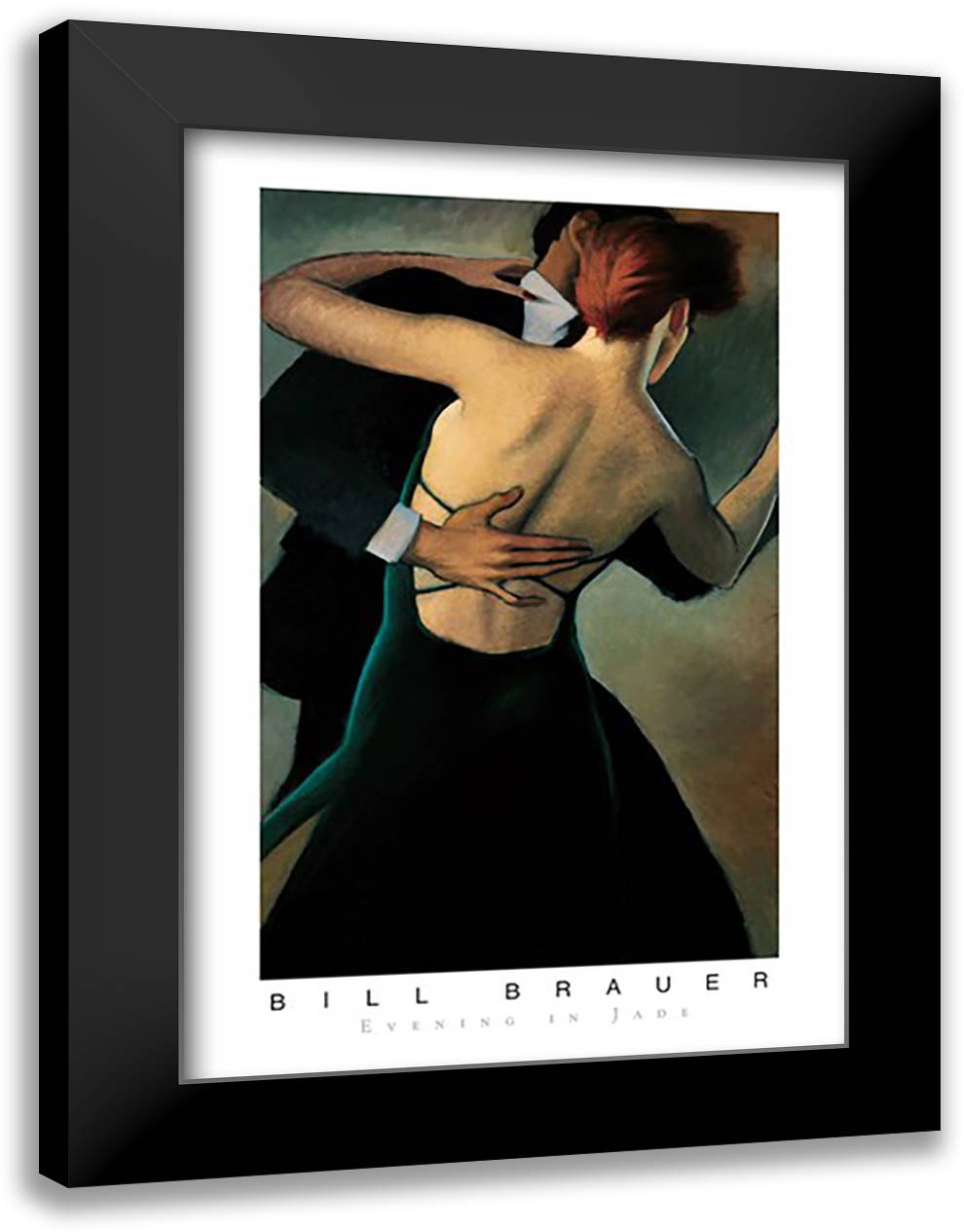 Evening in Jade 12x14 Black Modern Wood Framed Art Print Poster by Brauer, Bill