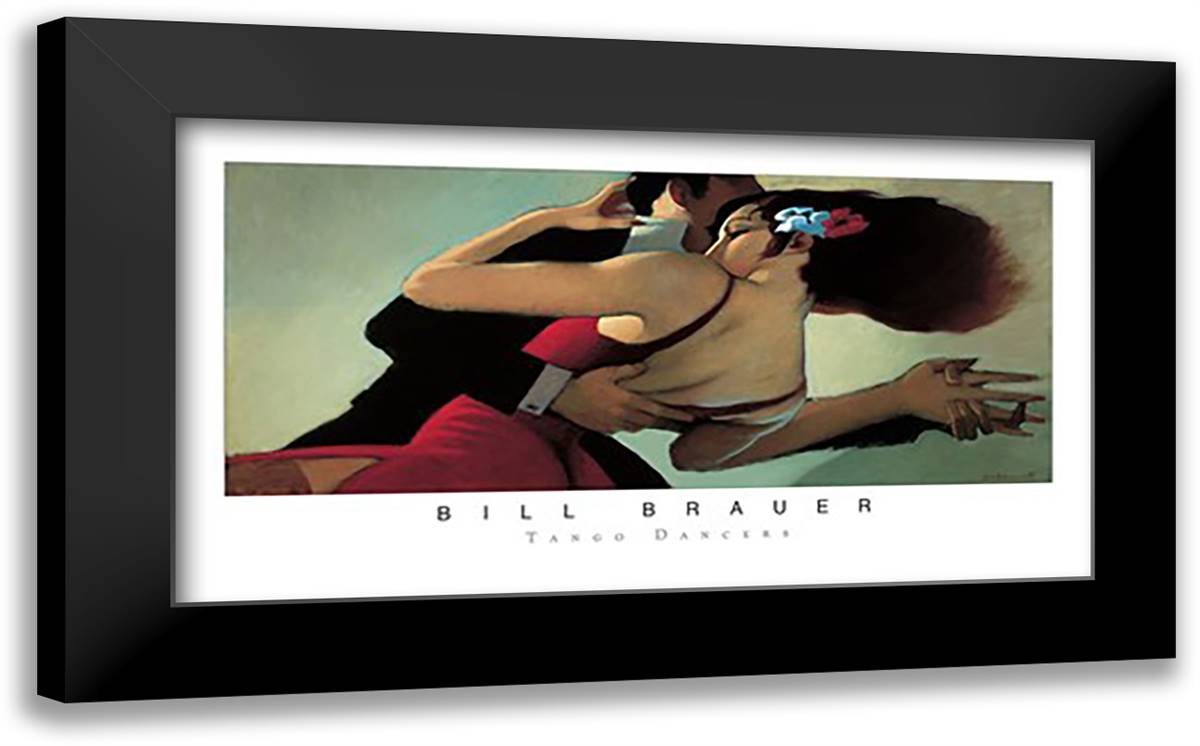Tango Dancers 14x12 Black Modern Wood Framed Art Print Poster by Brauer, Bill