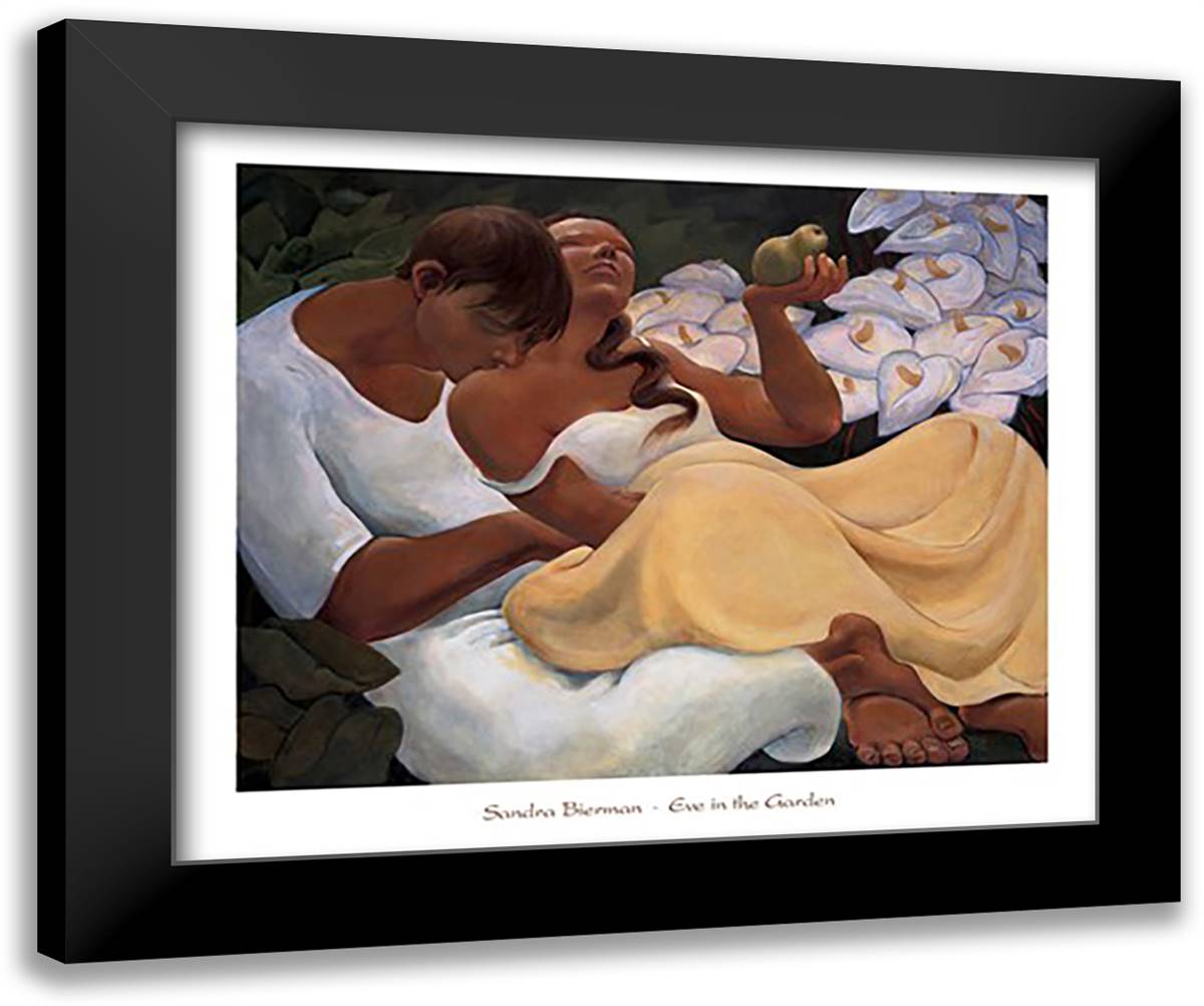 Eve in the Garden 34x28 Black Modern Wood Framed Art Print Poster by Bierman, Sandra