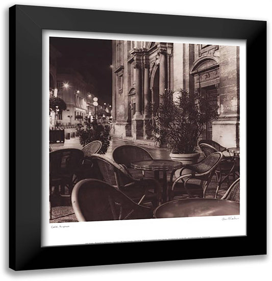Cafe Avignon 17x18 Black Modern Wood Framed Art Print Poster by Blaustein, Alan