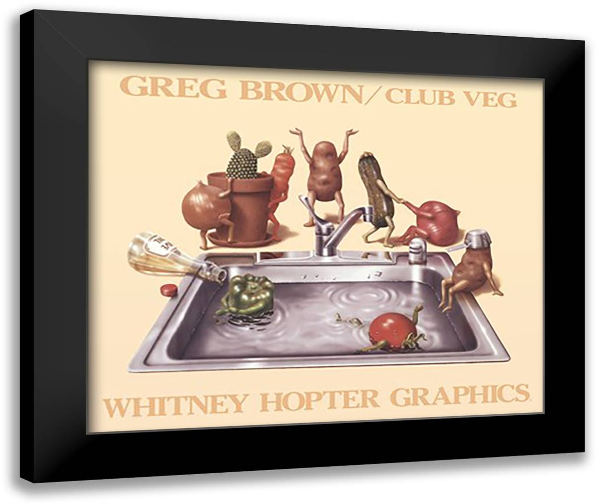 Club Veg 33x28 Black Modern Wood Framed Art Print Poster by Brown, Greg