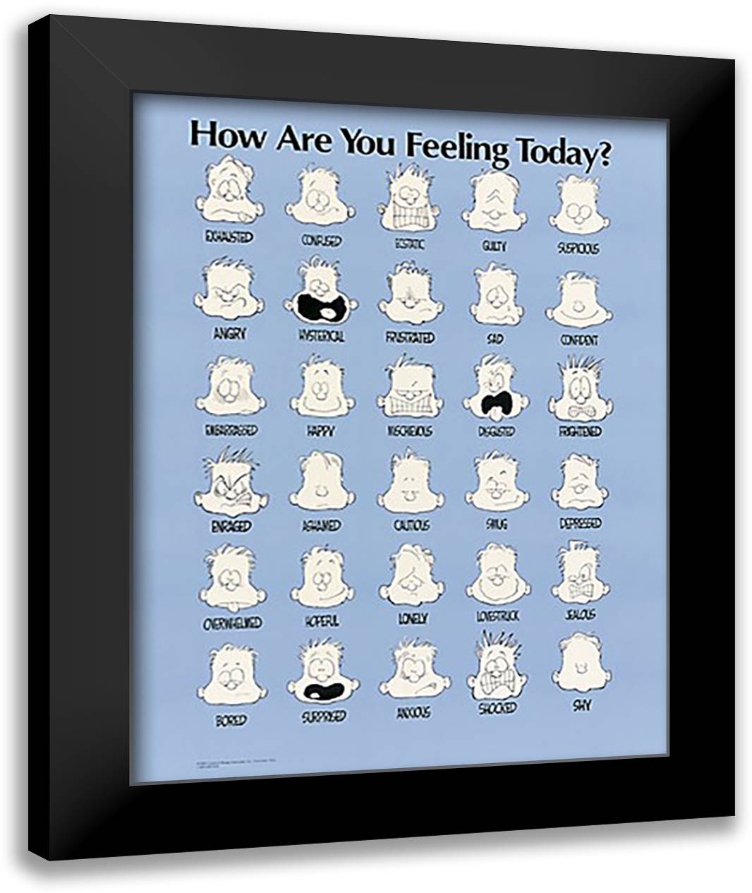 How Are You Feeling Today? 22x28 Black Modern Wood Framed Art Print Poster by Borgman, Jim