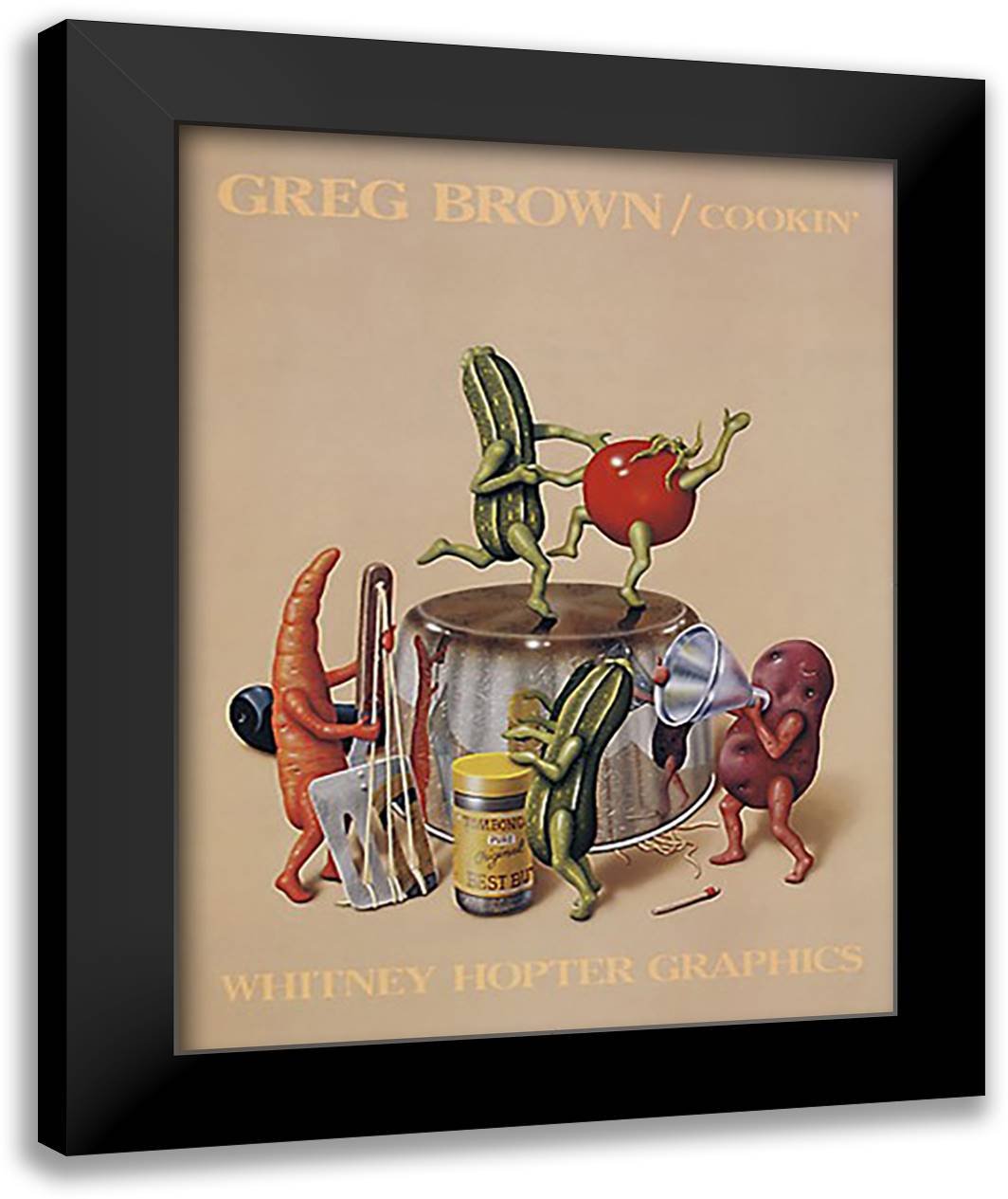 Cookin' 22x28 Black Modern Wood Framed Art Print Poster by Brown, Greg