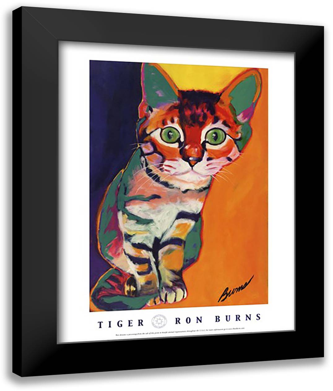 Tiger 22x28 Black Modern Wood Framed Art Print Poster by Burns, Ron
