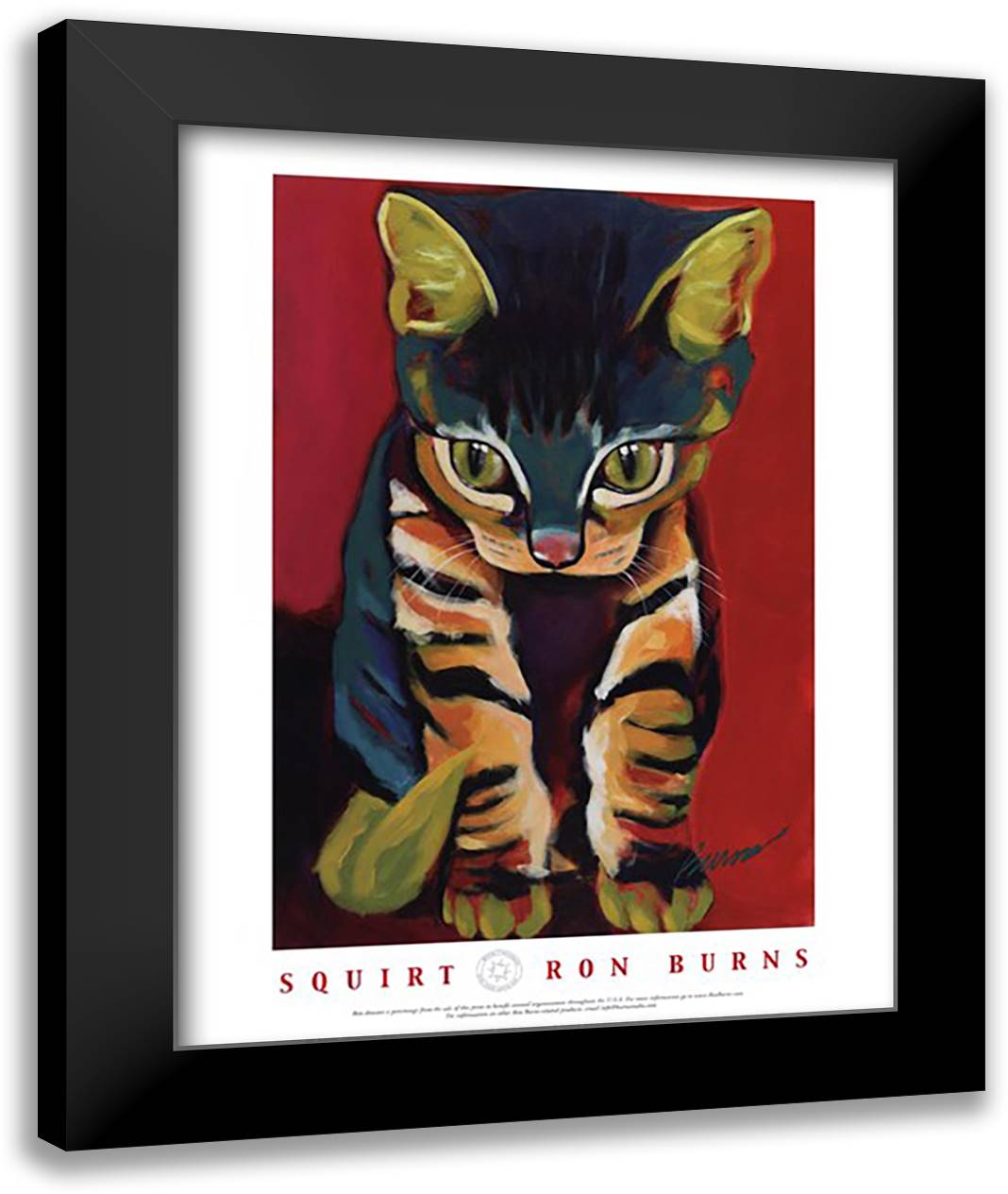 Squirt 22x28 Black Modern Wood Framed Art Print Poster by Burns, Ron