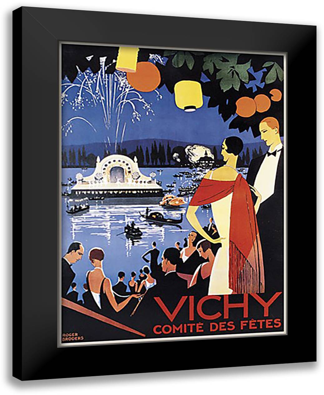 Roger Broders 28x40 Black Modern Wood Framed Art Print Poster by Broders, Rodger