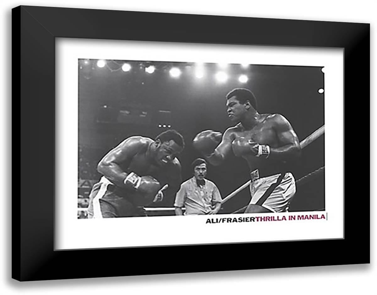 Thrilla in Manila 36x28 Black Modern Wood Framed Art Print Poster by Bettmann-Corbis