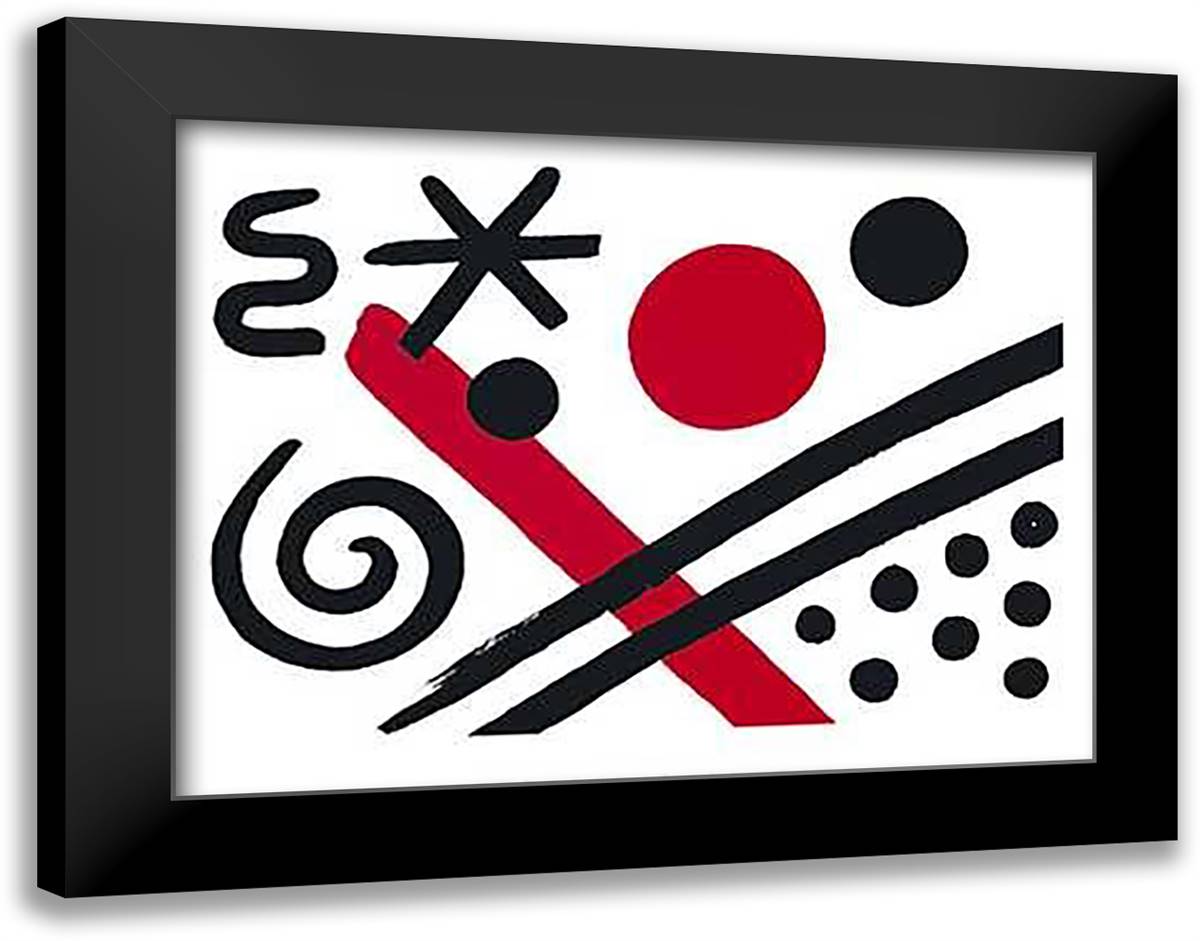 Untitled 1961 36x28 Black Modern Wood Framed Art Print Poster by Calder, Alexander
