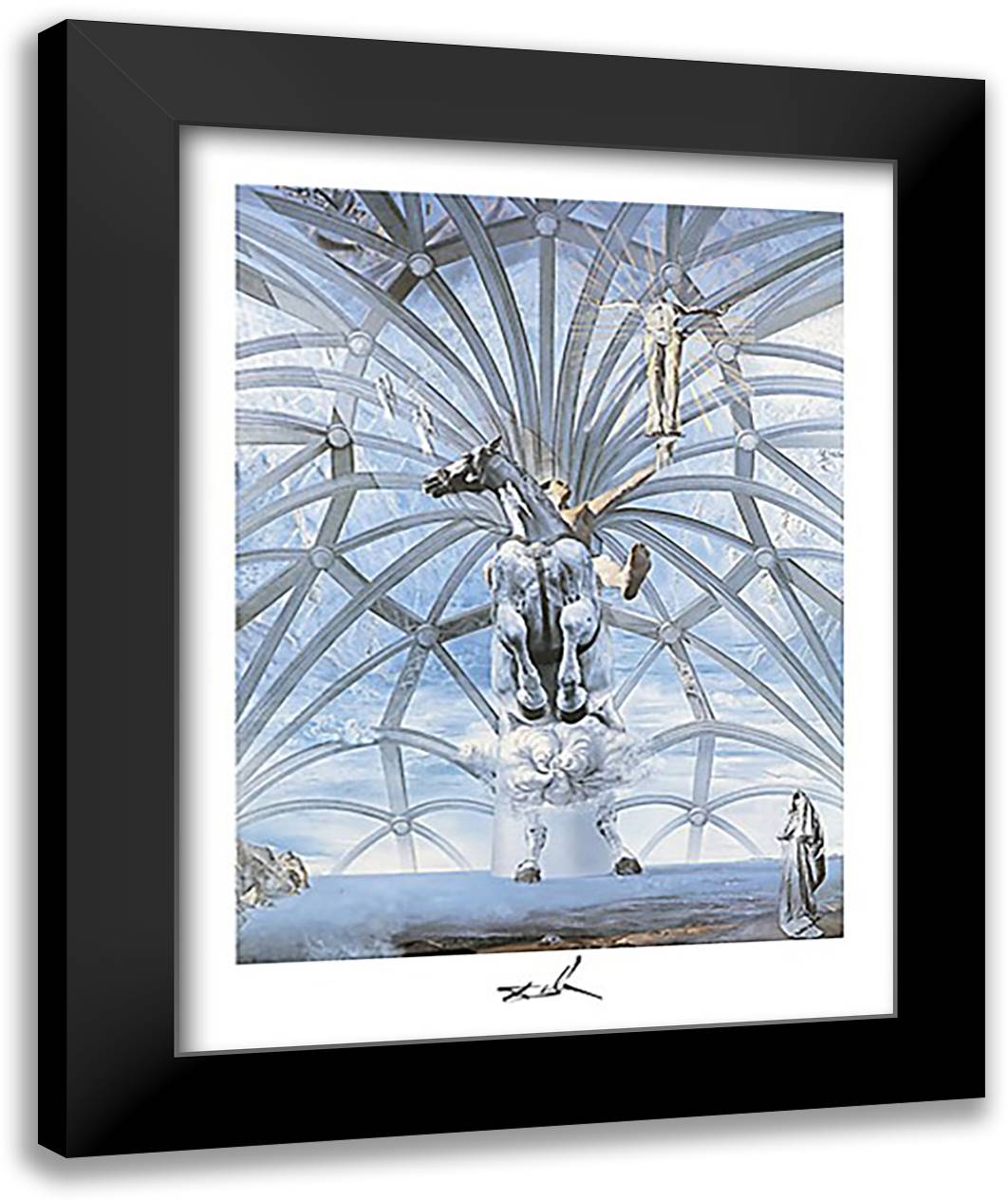 Saint-Jacques le Grand 28x36 Black Modern Wood Framed Art Print Poster by Dali, Salvador