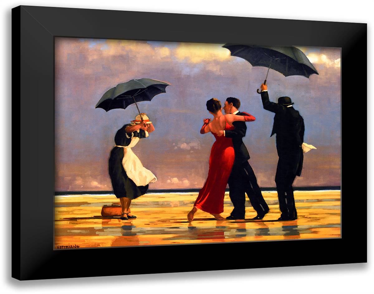 Singing Butler 36x28 Black Modern Wood Framed Art Print Poster by Vettriano, Jack