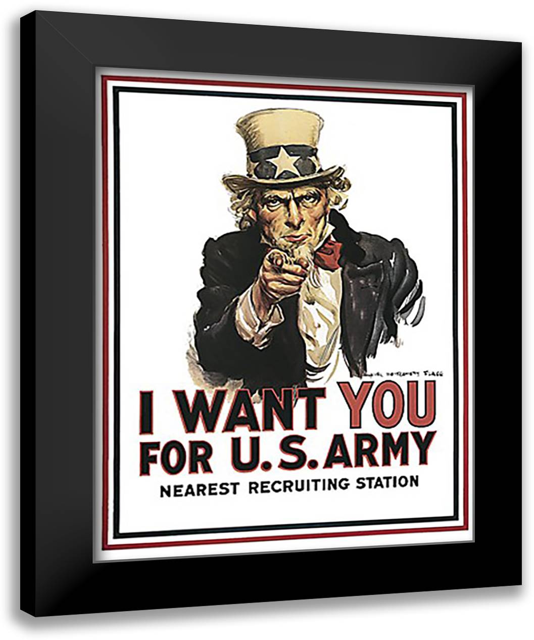 I Want You... 26x34 Black Modern Wood Framed Art Print Poster by Flagg, James Montgomery