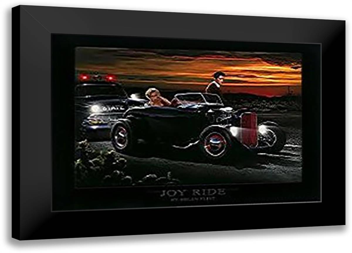 Joy Ride 40x28 Black Modern Wood Framed Art Print Poster by Flint, Helen